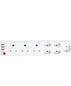 8 Way Multiplug with 3 USB Ports