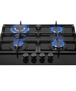 Totai 60CM 4 Burner Gas on Glass Hob (Black)